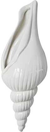 PRETYZOOM 3dimensional Keramik Muschel Wandvase Weiße Kreative Blumen-Dekoration Für Wohnzimmer Schlafzimmer Hotel Wandskulptur Installieren Nachhaltige Innenraumgestaltung