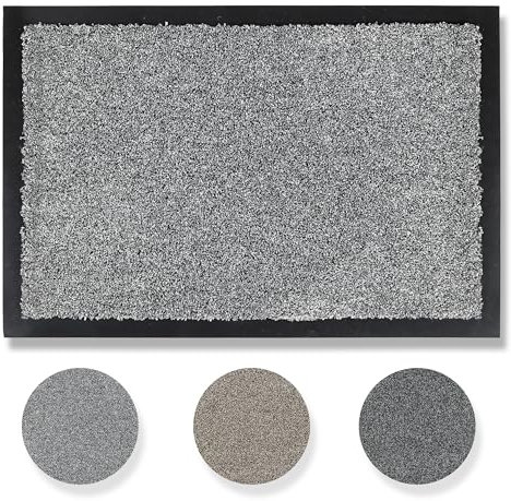 Carpido Hochwertige Fußmatte Innen & Außen - grau - 80 x 120 cm - rutschfeste Schmutzfangmatte wetterfest - Strapazierfähiger Läufer Eingangsbereich, Flur