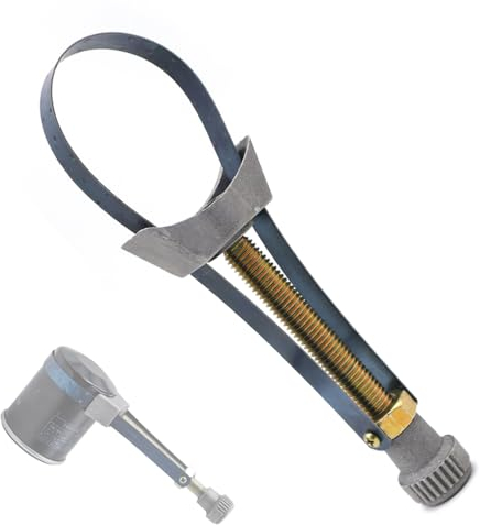 GOIYZTTR Outil de Retrait de Filtre à Huile, Bande en Métal Réglable de 60-110mm Convient pour Démonter les Filtres à Huile Camions et Motos