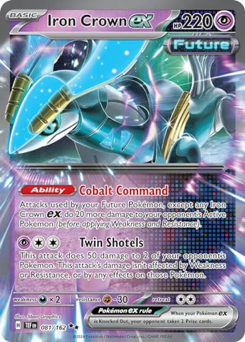 Iron Crown ex 081/162 Double Rare Pokemon Card | Temporal Forces Set | Scarlet & Violet Series | Titan Authenticated