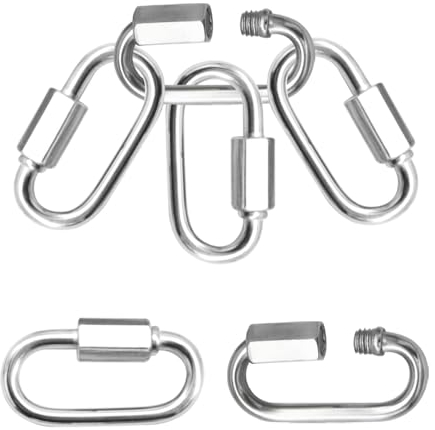 CEEYSEE 6Pcs D Shackle M4 304 Stainless Steel Shackles Quick D Ring Chain Connector Chain Clasp Thread Carabiner Heavy Duty Clips Chain Connector Maximum load capacity:110kg (U/M4/0-SK)