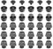 sourcing map 30set Flat Head Stud Spike 12mm Metal Purse Feet Handbag Nail Head Stud Flat Buckle Button Cap Cone Rivets Bucket Spike Tool Set for DIY Leather Craft, Gun Color