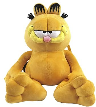 CyP Brands Garfield Kinderrucksack mit Plüschkörper, mit verstellbaren und abnehmbaren Bändern, Orange, offizielles Produkt, orange, Garfield Plüsch-Rucksack