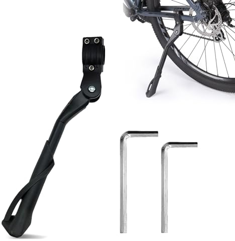 Zueyen Fahrradständer 20-22 Zoll, rutschfest Seitenständer, Höhenverstellbarer Fahrrad ständer, Gepunktete rutschfeste gummifüße, Stabil Fahrradständer, Rutschfester Hinterbauständer für Citybikes