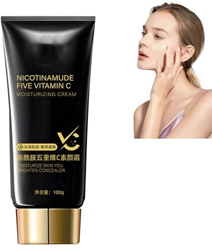 Multifunktionale, geschmeidige, 2024 New Niacinamid Vitamin C Plain Face Cream, Niacinamid Vitamin C Schwarze Tube Hautcreme, feuchtigkeitsspendende Make-up-Creme 100g (1PCS)