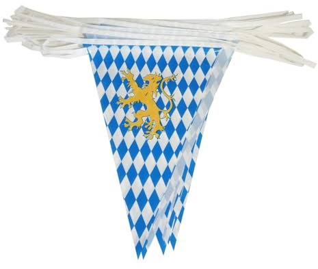 Oktoberfest Wimpelkette 2 Stück Oktoberfest Banner Blau Weiß Flaggen Bayerische Deko für Oktoberfest Party Hausgarten Bar Gartendekorationen Oktoberfest Hängende Dekoration