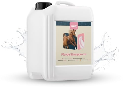 nimo® Pferde Shampoo sensitiv | ohne Duftstoffe & pH-Neutral mit Kollagen | für alle Pferderassen und Sensible, allergische Pferde | für bessere Kämmbarkeit & glänzendes Fell, 100% tierleidfrei