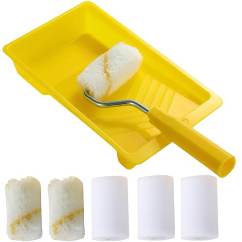 Rullo Pittura Piccola,Rullo per Pittura,Set Rotolo Di Vernice,Set Pittura,Set Rullo Pittura,Viene Fornito con Vassoio,Pennello