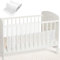 Lot de 2 tours de lit respirants en maille pour lit de bébé, coussinets rembourrés pour un sommeil sûr et confortable, design réglable, 32 x 22 cm, léger et durable, blanc