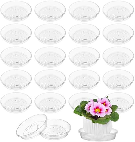 Vergissmeinnicht Blumentopf-Untersetzer, transparent, für Blumentöpfe, Blumentöpfe, Tabletts für Innen- und Außenbereich, Garten, Blumenpflanzen, 13 cm, 20 Stück