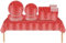 69 pièces Rouge Brillant Strass Jetables Party Vaisselle Set, Papier Tasses Serviettesr Assiettes Set, pour Barbecue les Fêtes les Pique-niques Enfants Adultes Anniversaire Mariages et Noël