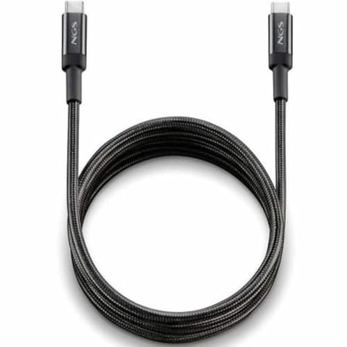 NGS Knot 65W-3 - Cable USB C a USB C de 3m, Carga Rápida 65W, Transferencia de Datos 480 Mbps, Alta Durabilidad, Ideal para Móviles, Tablets y Portátiles