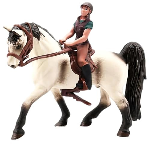 RFJYGWQM Horse Riding Figurines, Horse Ornament Model with Riders, Educational Toy