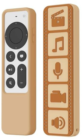 SEIAIYG Funda Compatible con Apple TV 4K 2022/2021, Carcasa Protectora de Silicona Ligera y Lavable, Antideslizante, Antichoque - Marrón