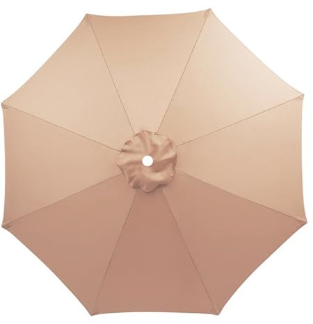 Auvent De Remplacement pour Parasol 3.5m/3.0m/2.8m/2.7m/2.5m/2.3m/2m 6/8 Baleines, Toile De Parasol Déporté Remplacement Pour Cour, Jardin, Plage, Protection UV (Champagne,8ribs-350cm)