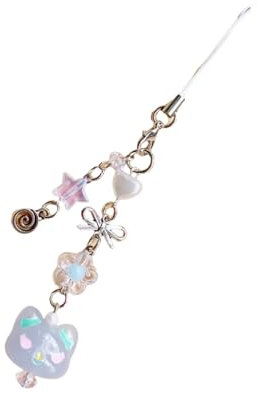 JAMNGHB Niedliches Herz-Handy-Schlüsselband, Zubehör, Schlüsselanhänger, Schmuck, geeignet zur Dekoration Ihres Schlüssels, Handys und Rucksacks, blau, Hanging God