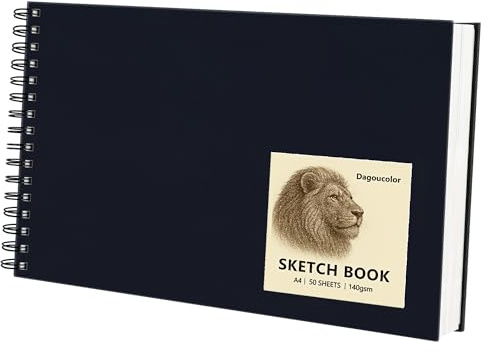 DagouColor Skizzenbuch, 50 Blatt - A4, 2 Pack | 140GSM Säurefreies Zeichenpapier, Spirale Skizzenpad für Anfänger Künstler Erwachsene Kinder