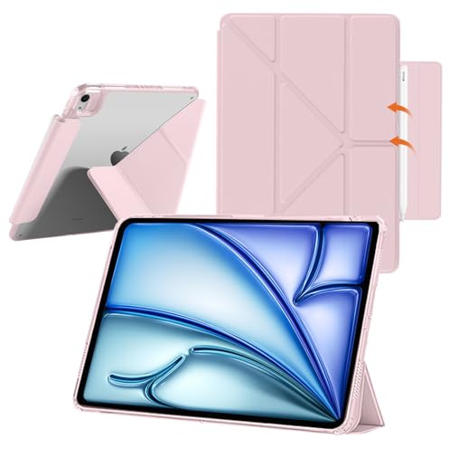 YealRed Funda para iPad Air 11 Pulgadas M4/M3/M2 (2026-2024) (Rosa) | Soporte Delgado para iPad Air 10,9 pulgadas (2022/2020), Trasero Transparente, Funda Protectora Magnética Antigolpes