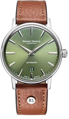 Bruno Söhnle Herrenuhr Original NEU Bergamo Herrenuhr Braun Grün Datum Saphirglas Automatik 39mm- 17-12236-411