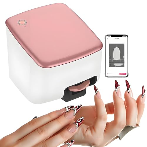 smafoseedding Neuer Nageldrucker & Heimstudio-Nagelkunst-Gerät, 10 Sekunden individuelle Gel-Drucke mit App-Steuerung – kabelloser, personalisierbarer Nageldrucker, DIY-Maniküre-Set für Mädchen
