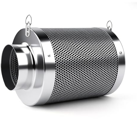 Nikou Aktivkohlefilter 100mm/4 Inch, Luftkohlefilter mit Aufhängeseil, Kohlefilter für Rohrventilator, Luftfilterung für Zuchtzelte, Aktivkohle für Grow Zelt Geruchskontrolle