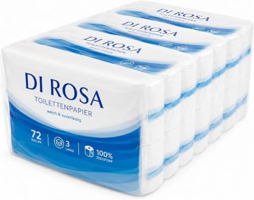 Toilettenpapier 72 Rollen 3-lagig 250 Blatt Zellstoff Großpack XXL