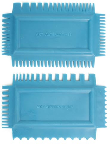 Art Alternatives AA17365 Töpferwerkzeuge Gummi-Texturkämme für Ton, Modellierung, dunkel-türkis