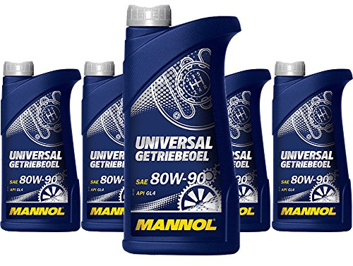 5 x 1L MANNOL Universal Getriebeoel 80W-90 API GL 4 / Schaltgetriebe- Achs- oel
