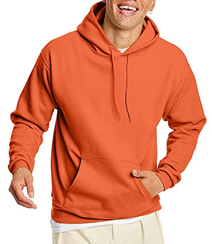 Hanes EcoSmart Felpa con cappuccio da uomo, in pile, Arancione, XXX-Large