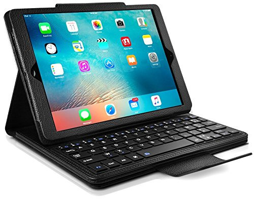 Seluxion - Etui de Protection Noir avec Clavier Azerty Connexion Bluetooth pour Tablette Apple iPad Pro 9.7 Pouces [Modèle Apple iPad Pro 9.7 Dimensions 169.5 x 240 x 6.1 mm]