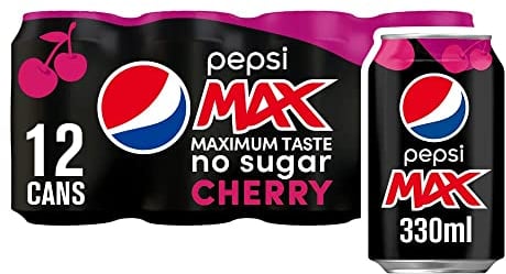 Pepsi Max Cherry - No Sugar - 12 x 330ml cans