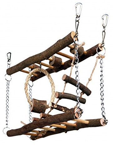 Pet Ting Natural Living Suspension Bridge Small Pet Toy Exercise Play Wood Rope