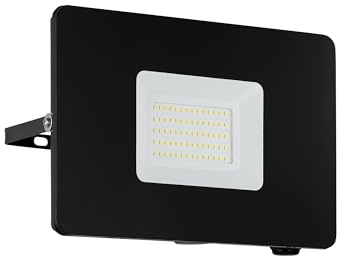 Eglo LED Outdoor Spotlight Faedo 3, Single-Flame Exterior Light | aluminium wall spotlight, colour: white, clear glass, 50 watts, IP65