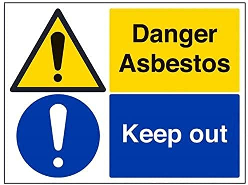vsafety Warnung Sicherheit Zeichen Gefahr, ASBEST Keep Out, 2 mm starrer Kunststoff, 400 mm x 300 mm