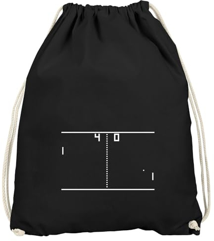MoonWorks Turnbeutel Pong Atari Retro schwarz unisize