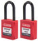 OHMOTOR Candado de seguridad, Bloqueo de seguridad 2 paquetes, Clave diferente (1-1/2 Insulated Shackle)