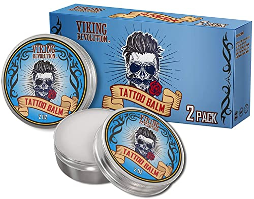 Viking Revolution Tattoo Pflegebalsam für Vor, Während & Nach der Tätowierung - Natürliche Tattoo Aftercare Creme - Feuchtigkeitsspendende Lotion zur Unterstützung der Hautheilung (2 Pack)