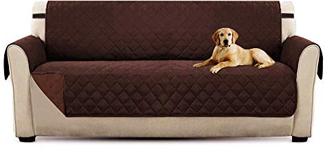 PETEMOO Sofabezüge Sofabezüge Reversible Gesteppte Möbelschutzfolie, wasserabweisend, verbesserter Couch Shield mit elastischen Riemen, Anti-Rutsch-Schaum, Micro-Stoff-Pet-Cover-Sofa