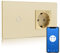 BSEED Interruptor de Luz WiFi con Enchufe,Compatible con Alexa y Google Home,Control de APP y Función de Temporizador,1 Gang 1 Vía WiFi Interruptor de Luz con Enchufe Inteligente Oro