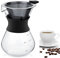 Cafetera, cafetera de vidrio con filtro permanente de acero inoxidable.Cafetera Manual Dripper 400ml