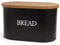 VonShef Bread Bin, Stainless Steel Bread Box with Durable Bamboo Cutting Board Lid, Extra Large Matte Black Countertop Bread Holder for Kitchen, Two Loaf Bread Storage