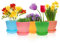 Happybase Blumentöpfe Mit Loch, 8 Stück 4 inch Klein Töpfe kakteen, 10cm Kunststoff Pflanztöpfe Rund, Blumentopf Mit untersetzer Für Büro Balkon (8 Farben)