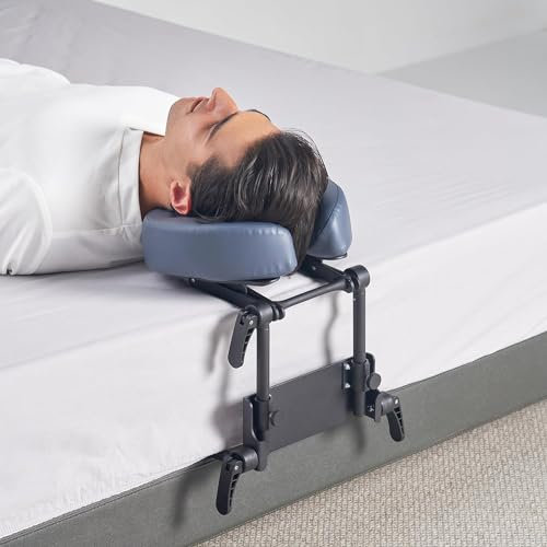 Massage-Kopfstütze, tragbares Massage-Set, für Bett oder Tisch, liegend oder sitzend, leicht, faltbar und verstellbar in Höhe und Neigung, 7,6 cm ergonomisches Kissen, inklusive Tragetasche