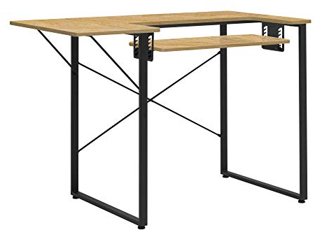 Sew Ready Dart Holz/Metall Mehrzweck-Maschinentisch Workstation Schreibtisch mit klappbarer Oberseite für Handwerk, Nähen, Computer, Laptops, Spiele, schwarzes Graphit/Eschenholz
