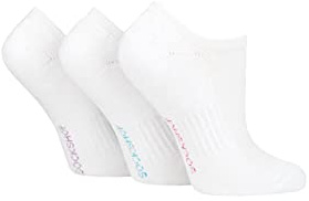 SockShop Ladies Half Cushioned Bamboo No Show Socks Pack of 3 White 4-8 Ladies