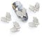 Rhinestones Nail Studs Accessories Gems Nail Festival Glitter Opal 3D Amber Stone Butterfly Nail Art 10Pcs White