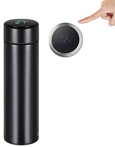 BORRACCIA TERMICA 500ML IN ACCIAIO, BORRACCIA CON DISPLAY INTELLIGENTE CON CONTROLLO DELLA TEMPERATURA LED TOUCH, THERMOS PER SPORT, PALESTRA, UFFICIO - DISCORAMA®