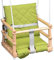 Skyline Balancoire Enfant Exterieur Jardin en Bois Accessoire Interieur Tissu Siege Fait Main Balançoire pour Bébé Interieur Corde 4 in 1 Naturel/Vert