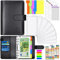 Aocii Budget Planner, Budget Binder A6, Geld Organizer, Bugetplaner mit Folien, Finanzplaner, Haushaltsbuch mit Geldfächer Umschlagmethode, Cash Stuffing Set mit Magnetschnalle (Schwarz)