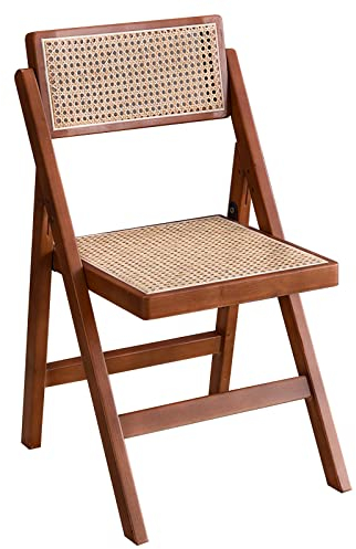 D2FASHION Camping Chair Ultralight Foldable Campingstuhl Garden Dining Chairs Wiener Geflecht Rattan Klappstuhl, Balkonstühle 150 Kg Belastbarkeit, Rahmenkonstruktion Aus Massivholz, Dark Brown